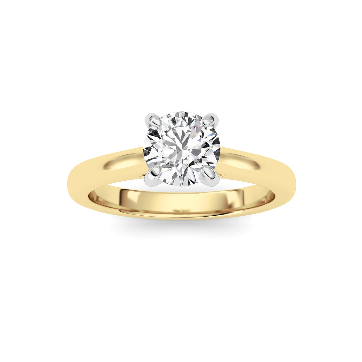 Round Shaped Lab Grown Diamond Classic Solitaire Engagement Ring