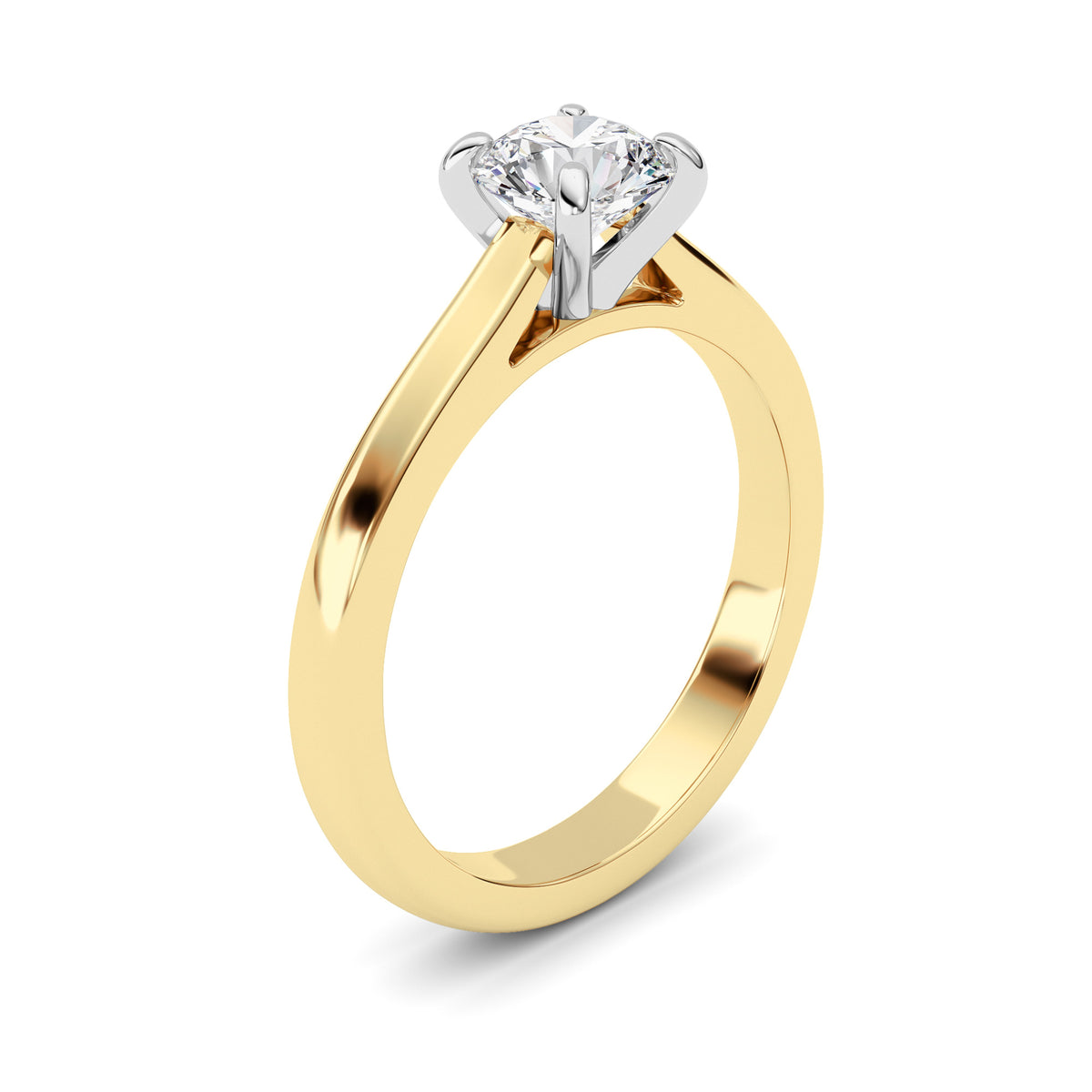 Round Shaped Lab Grown Diamond Classic Solitaire Engagement Ring