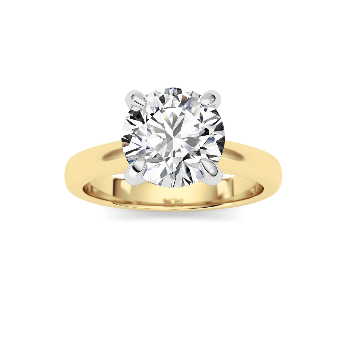 Round Shaped Lab Grown Diamond Classic Solitaire Engagement Ring