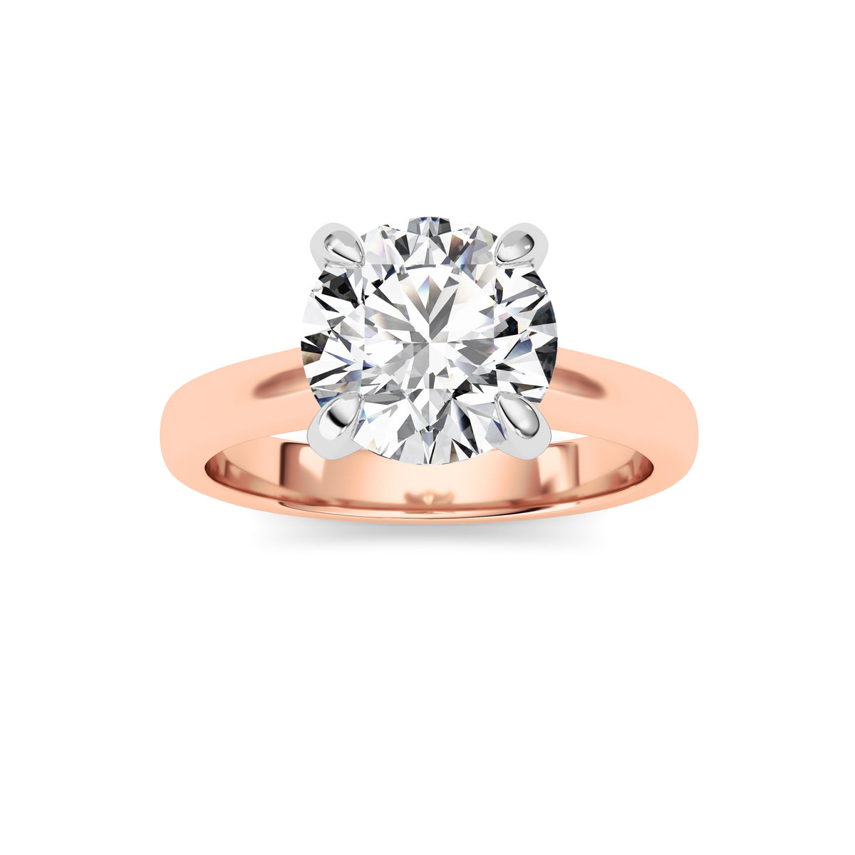 Round Shaped Lab Grown Diamond Classic Solitaire Engagement Ring