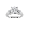 Round Shaped Lab Grown Diamond Accented Three Stone Ring