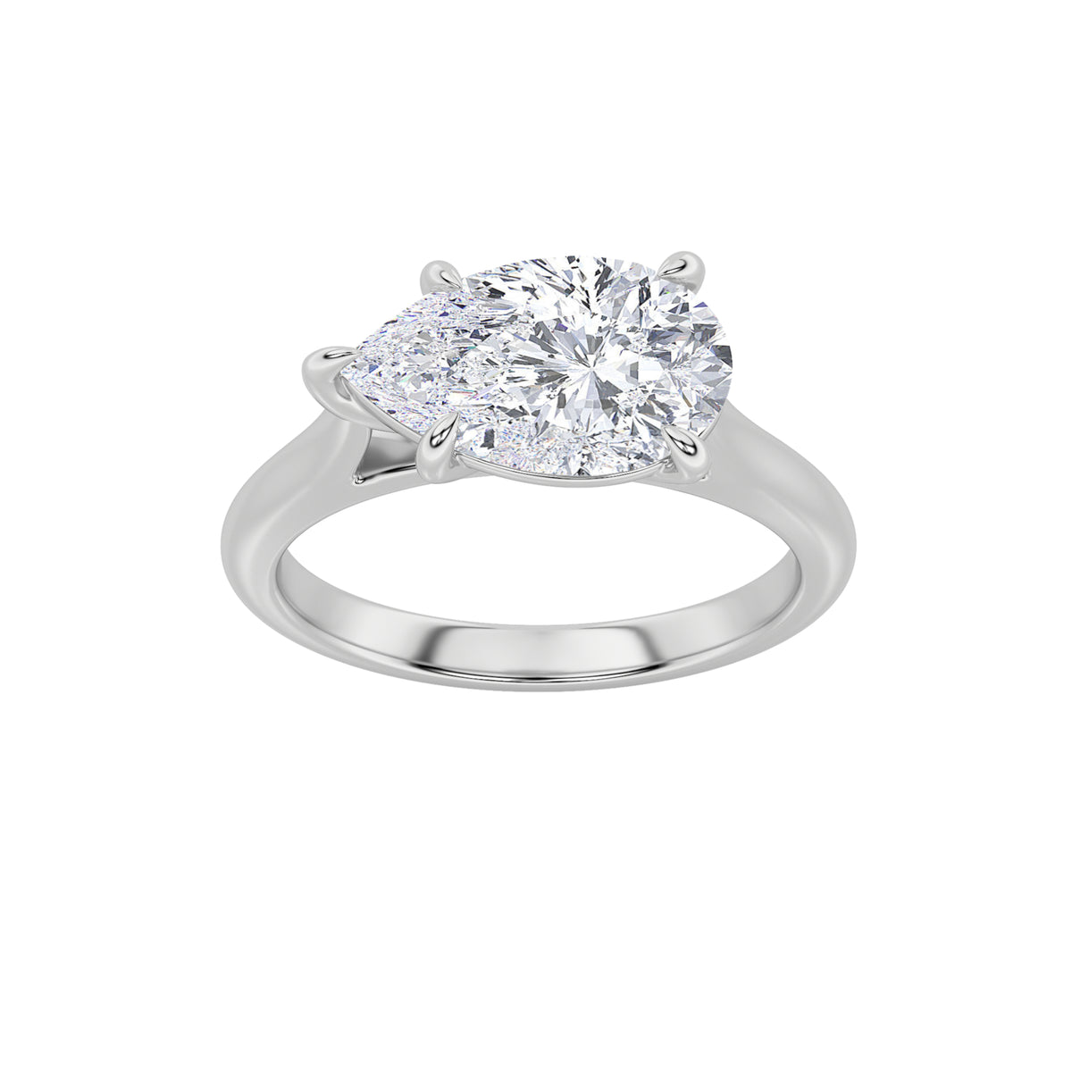Lab Grown Diamond East West Accented Ring