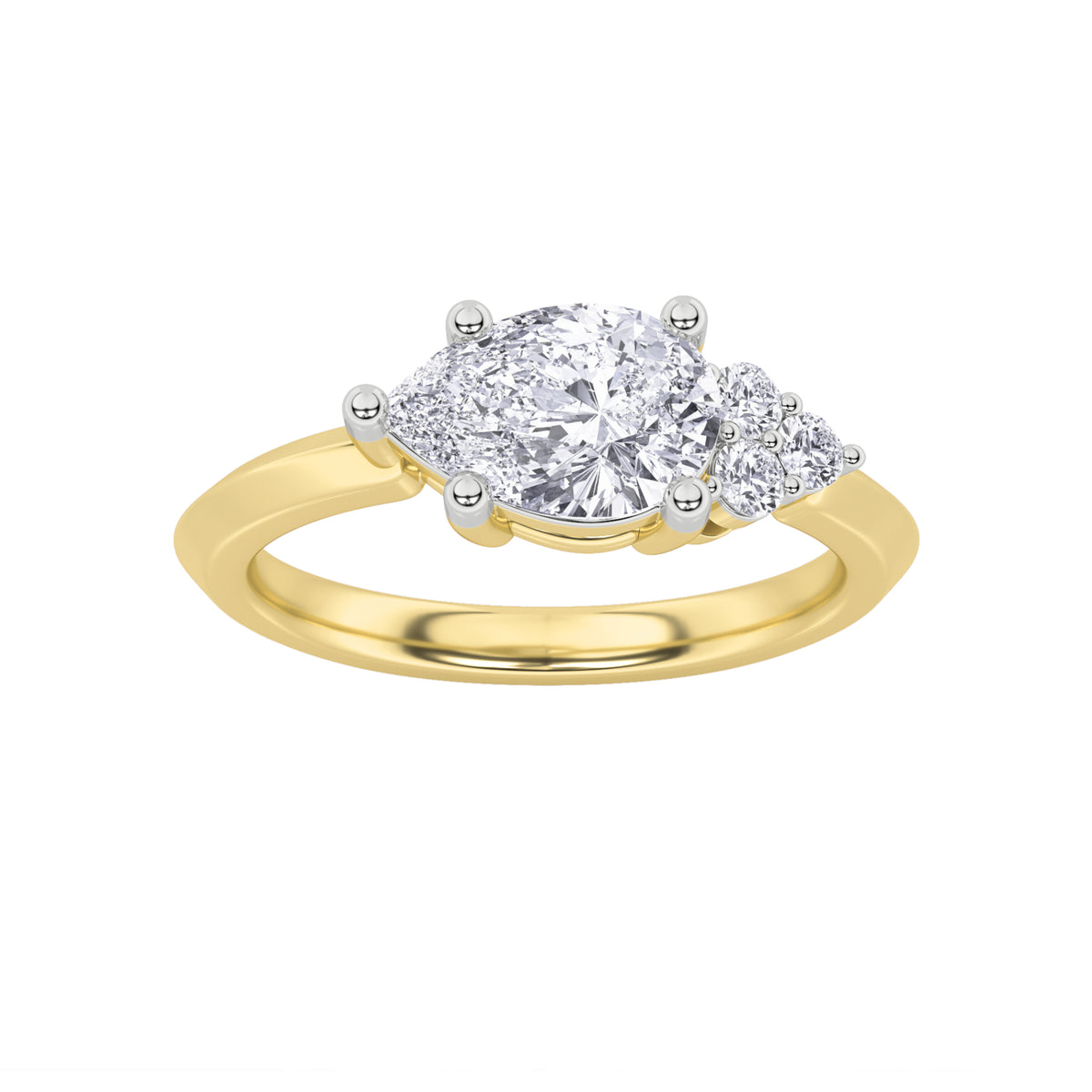 Pear Shaped Lab Grown Diamond East West Fashion Ring