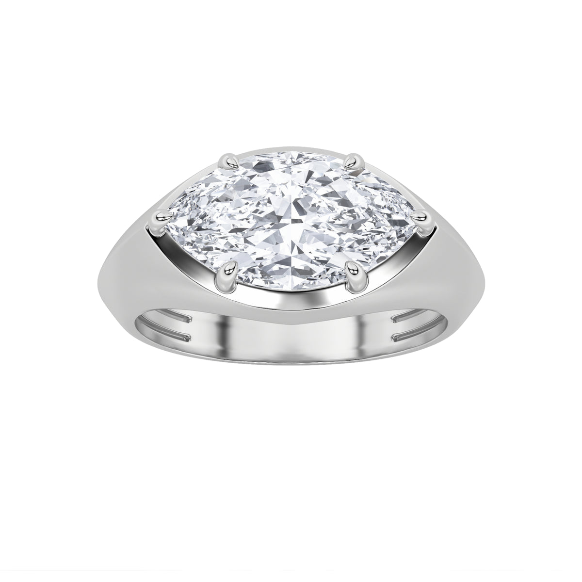 Lab Grown Diamond East West Solitaire Ring