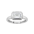 Emerald Shaped Lab Grown Diamond East West Solitaire Ring