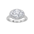 Oval Shaped Lab Grown Diamond East West Accented Solitaire Ring