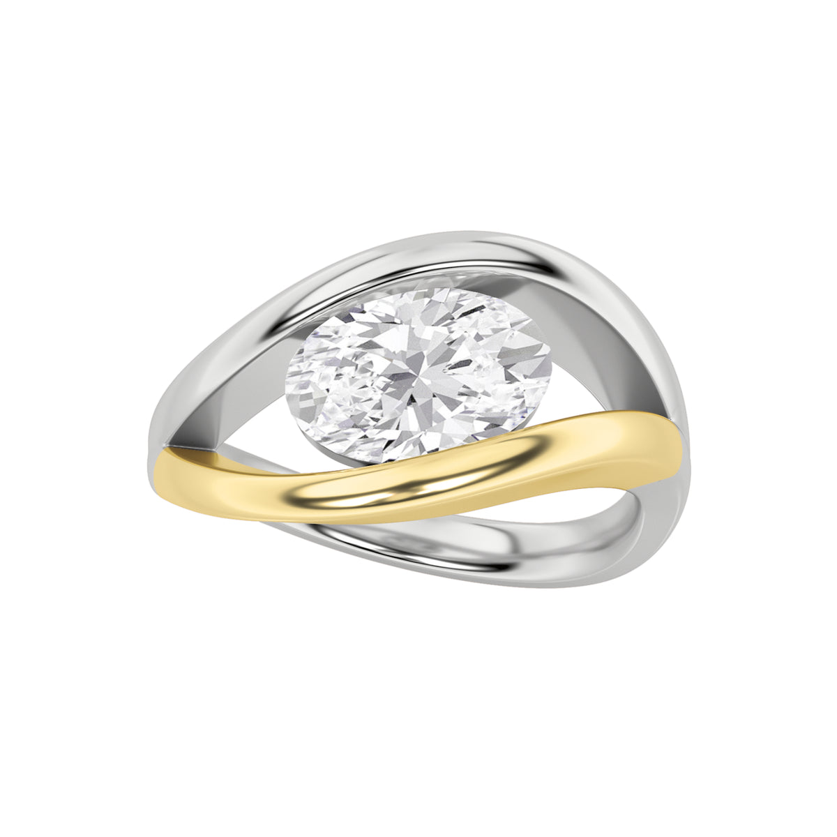 Lab Grown Diamond East West Solitaire Ring