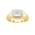 Emerald Shaped Lab Grown Diamond East West Solitaire Ring
