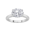 Oval Shaped Lab Grown Diamond East West Solitaire Ring
