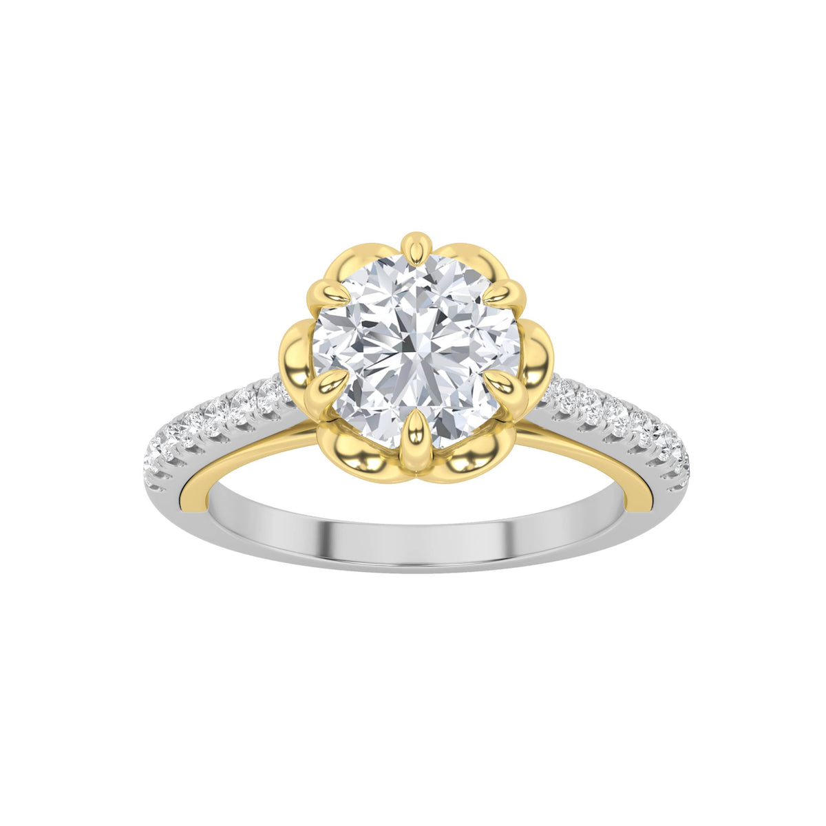 Round Shaped Lab Grown Diamond Solitaire Engagement Ring