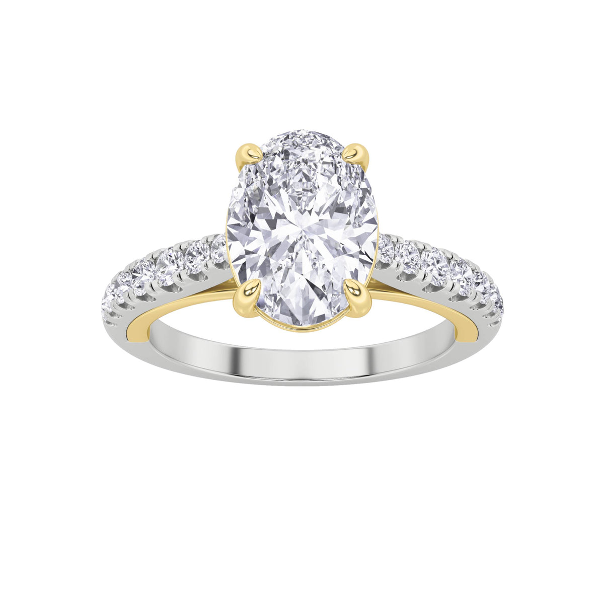 Oval Shaped Lab Grown Diamond Solitaire Engagement Ring