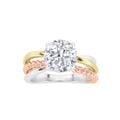 Round Shaped Lab Grown Diamond Tri Color Solitaire Engagement Ring