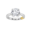 Round Shaped Lab Grown Diamond Two Tone Classic Solitaire Engagement Ring