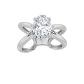 Oval Shaped Lab Grown Diamond Criss Cross Fancy Solitaire Ring