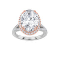 Oval Shaped Lab Grown Diamond Bold Accented Statement Engagement Ring