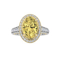 Oval Shaped Lab Grown Diamond Bold Accented Statement Engagement Ring