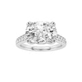 Elongated Cushion Shaped Lab Grown Diamond Bold Accented East West Set Engagement Ring