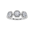 Round Shaped Lab Grown Diamond Three Stone Ring