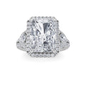 Radiant Shaped Lab Grown Diamond Bold Accented Statement Engagement Ring