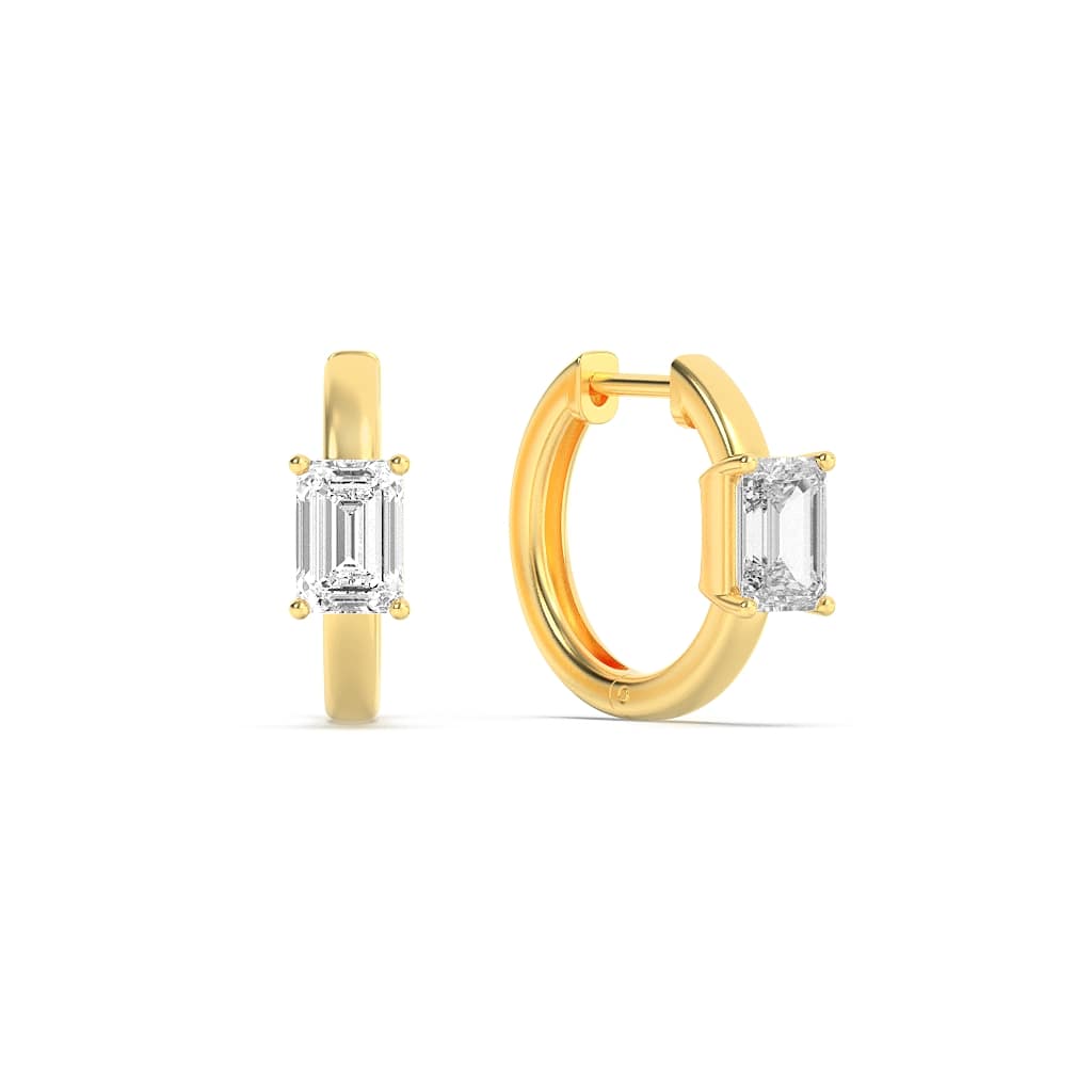 Lab Grown Diamond Solitaire Huggie Earrings
