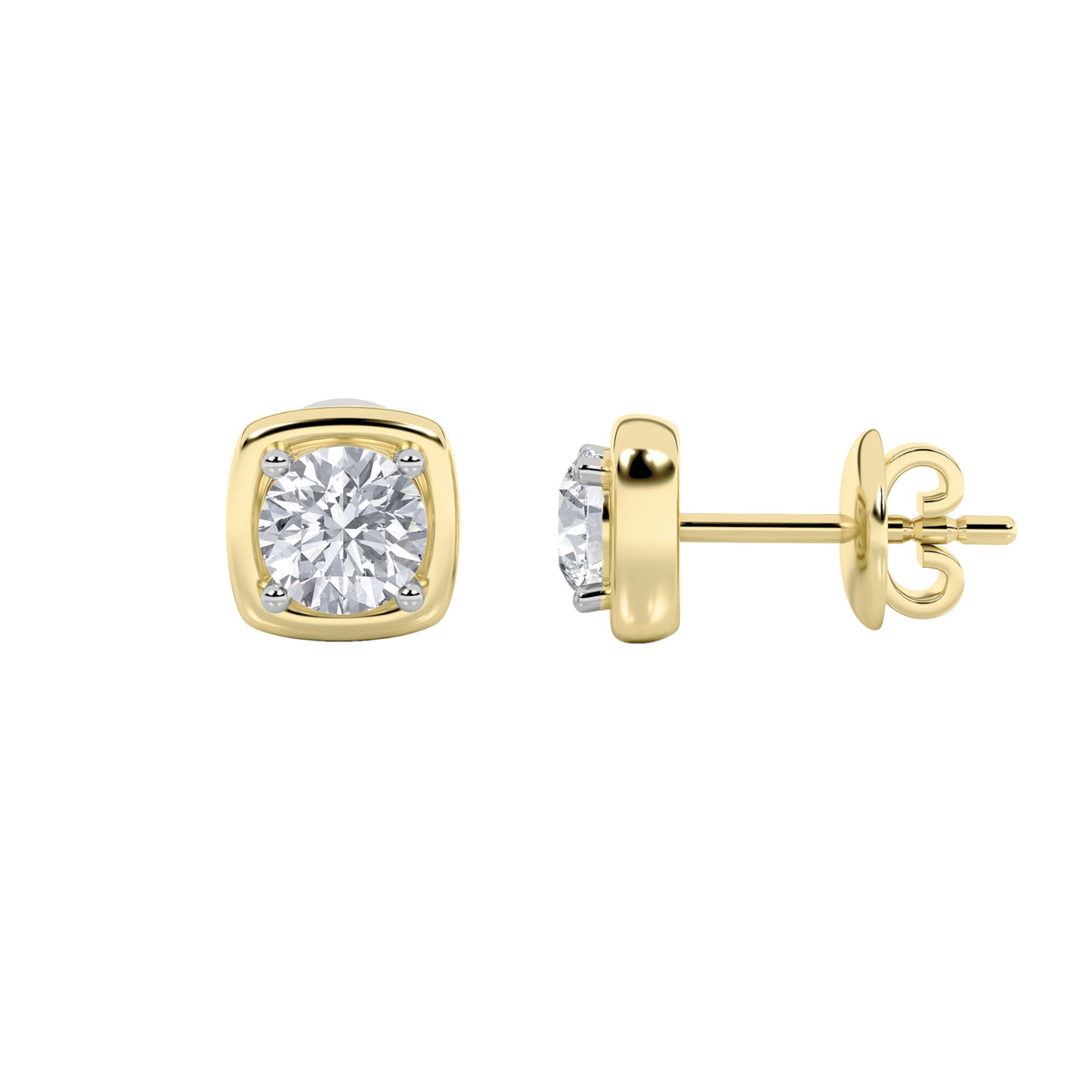 Round Shaped Lab Grown Diamond Stud Earrings