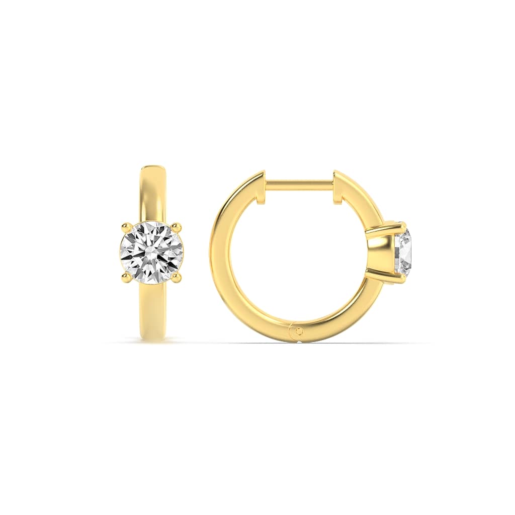 Lab Grown Diamond Solitaire Huggie Earrings