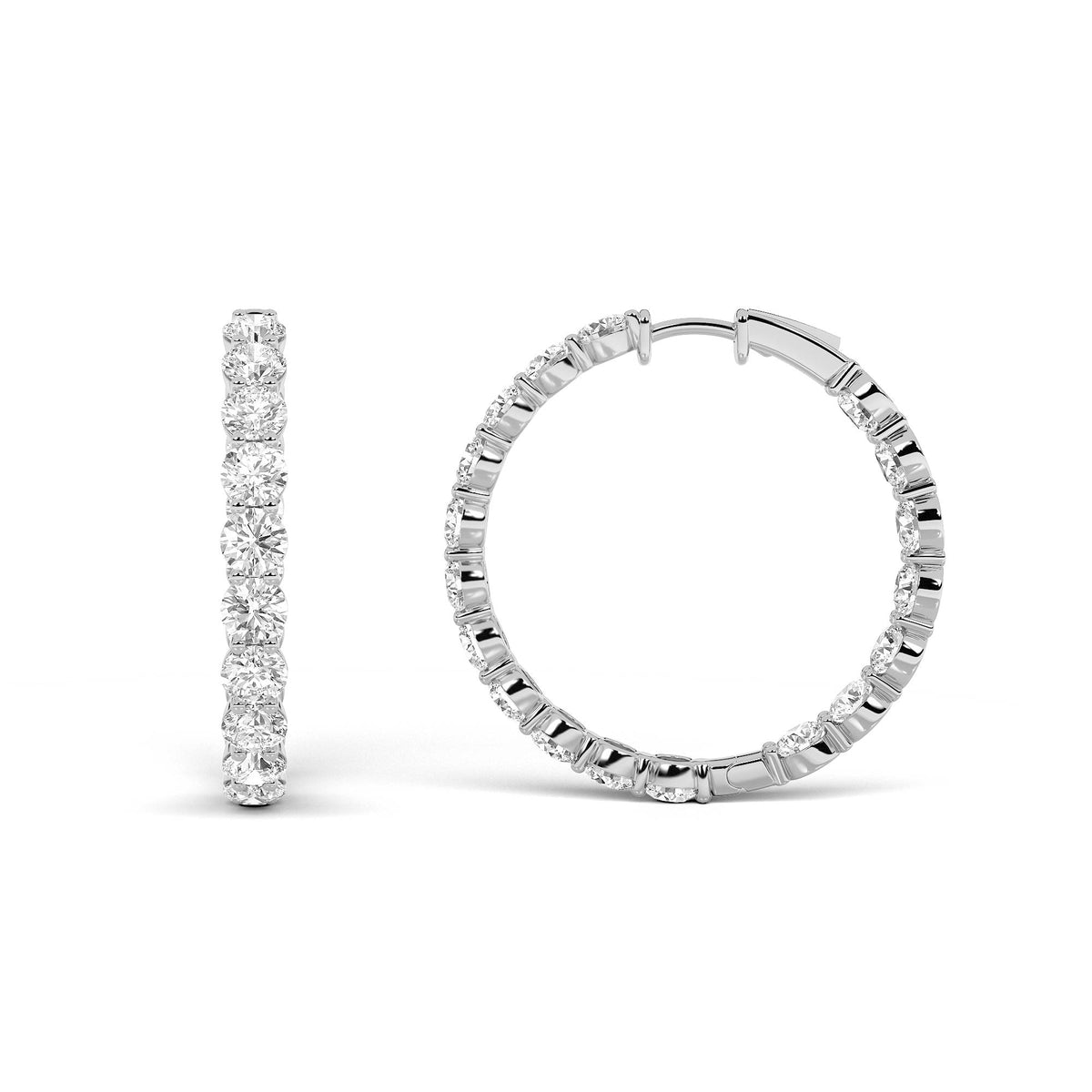Lab Grown Diamond Inside Out Hoop Earrings