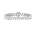 Marquise Shaped Lab Grown Diamond Angled Line Bracelet