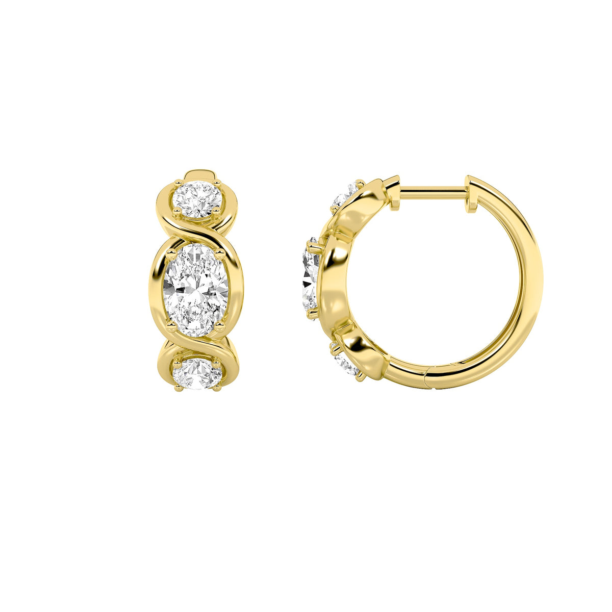 Lab Grown Diamond Three Stone Earrings