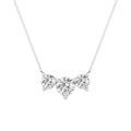 Round Shaped Lab Grown Diamond Three Stone Necklace