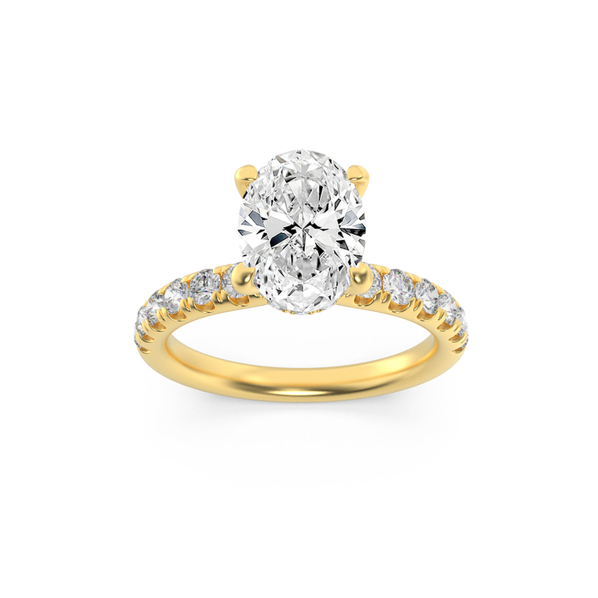 Lab Grown Diamond Hidden Halo Accented Ring