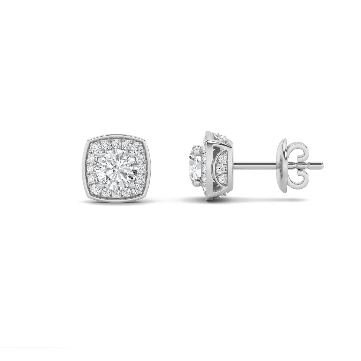 Lab Grown Diamond Halo Stud Earrings