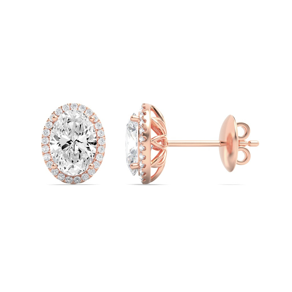 Lab Grown Diamond Halo Stud Earrings