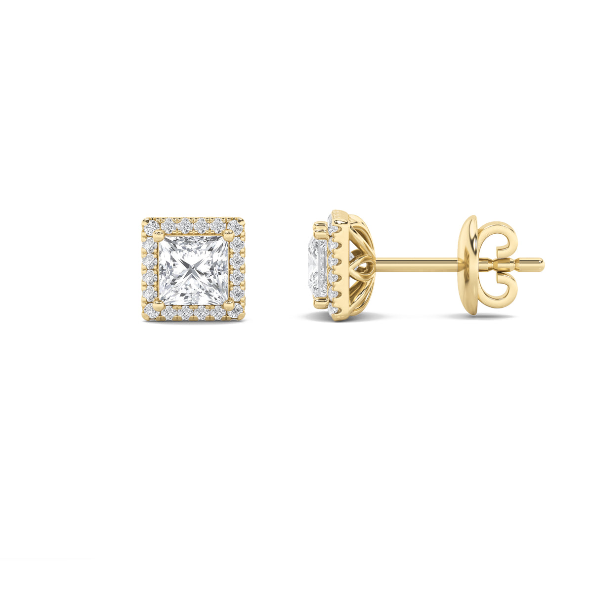 Lab Grown Diamond Halo Stud Earrings