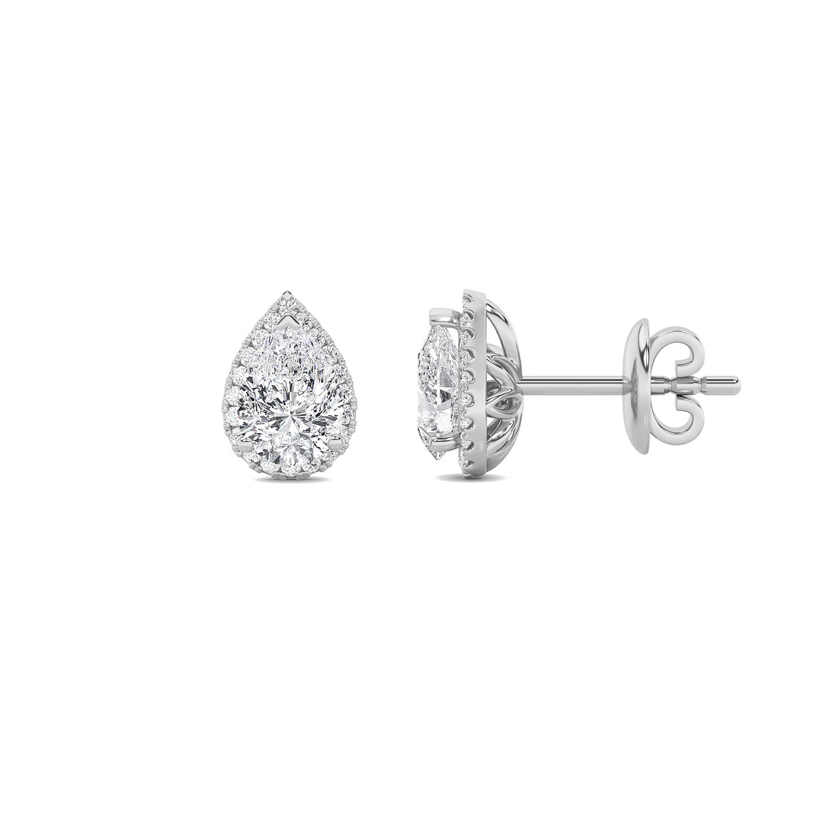 Lab Grown Diamond Halo Stud Earrings