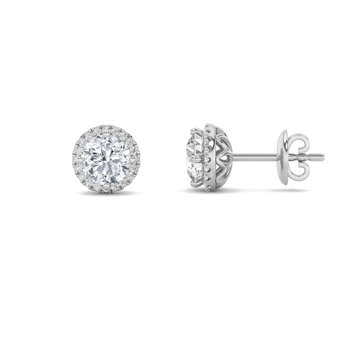 Lab Grown Diamond Halo Stud Earrings