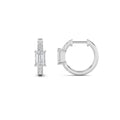 Lab Grown Diamond Solitare Accent Huggie Earrings