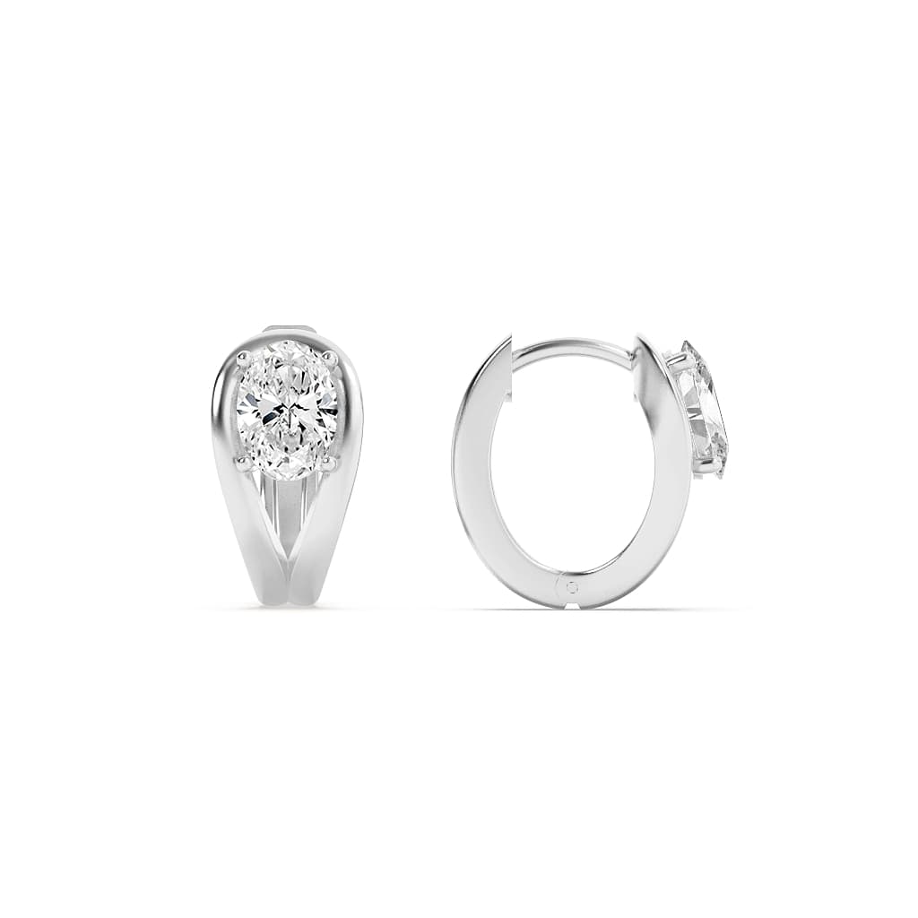 Oval Shaped Lab Grown Diamond Fashion Earrings