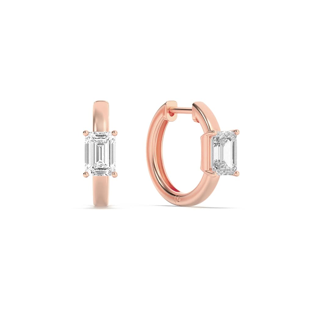 Lab Grown Diamond Solitaire Huggie Earrings