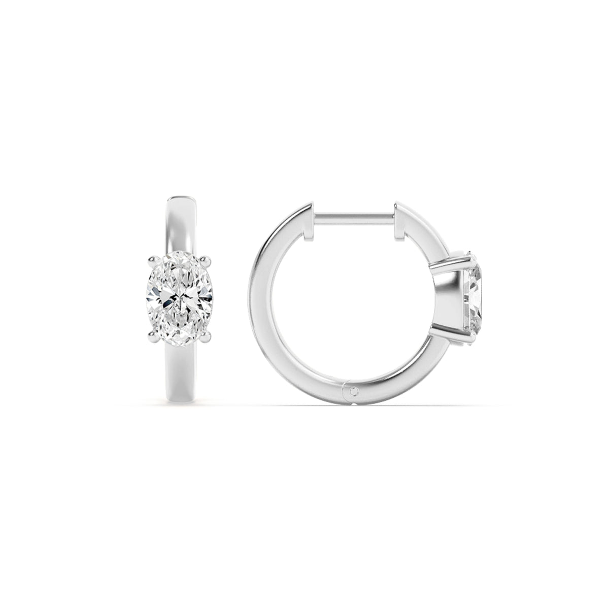 Lab Grown Diamond Solitaire Huggie Earrings