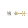Round Shaped Lab Grown Diamond Hidden Halo Stud Earrings