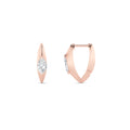 Marquise Shaped Lab Grown Diamond Solitaire Huggie Earrings
