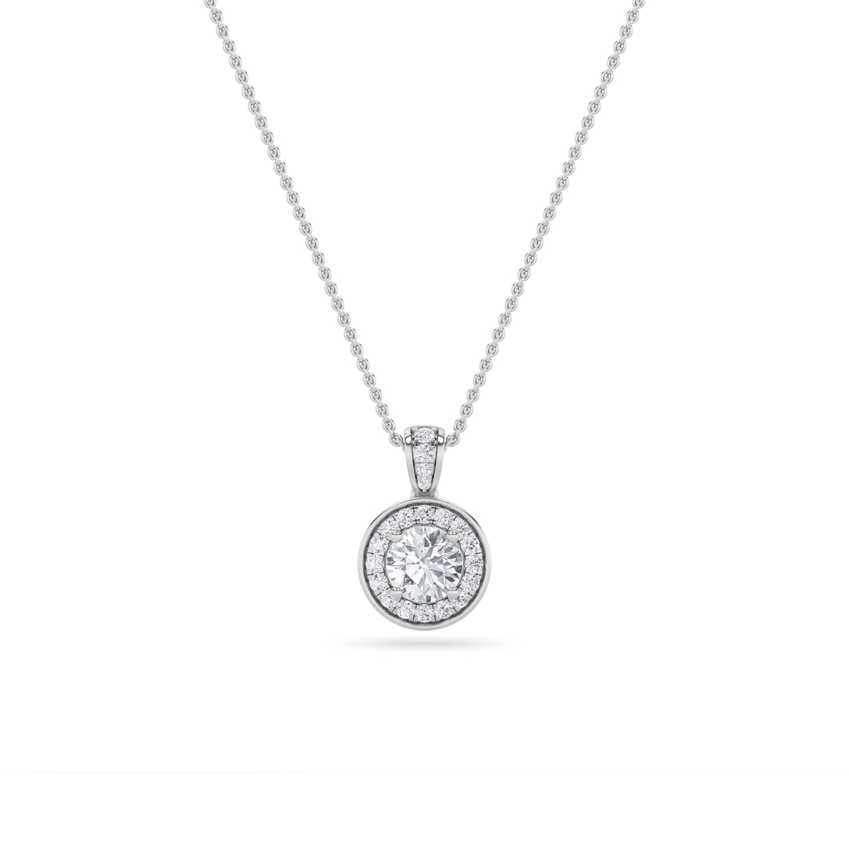 Lab Grown Diamond Halo Pendant