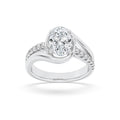 Lab Grown Diamond Swirl Shank Accented Engagement Ring