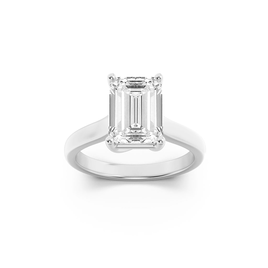 Lab Grown Diamond Plain Cathedral Trellis Shank Solitaire Engagement Ring