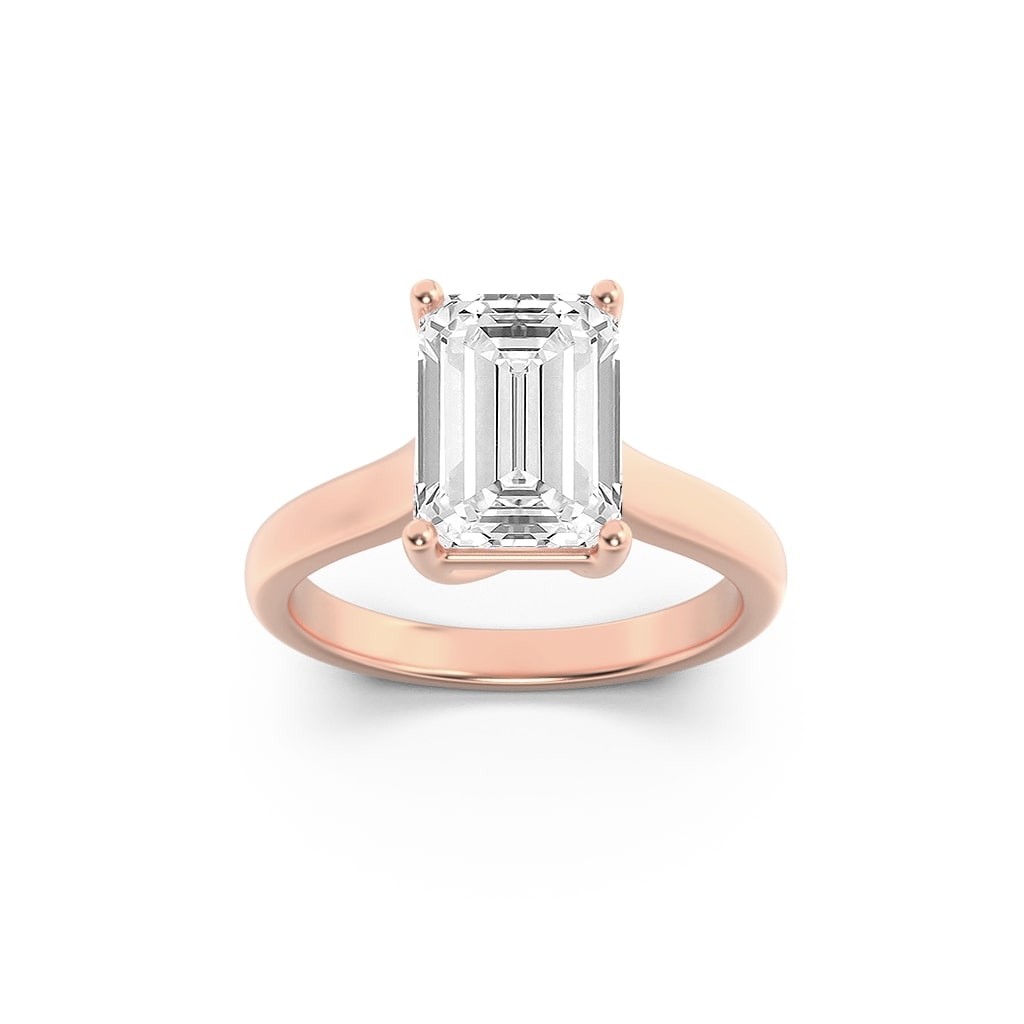 Lab Grown Diamond Plain Cathedral Trellis Shank Solitaire Engagement Ring