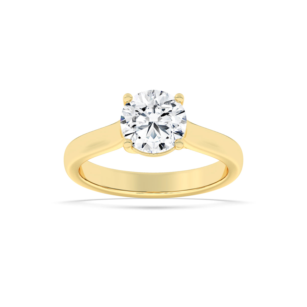 Lab Grown Diamond Plain Cathedral Trellis Shank Solitaire Engagement Ring