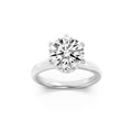 Round Shaped Lab Grown Diamond Hidden Halo Plain Shank Engagement Ring