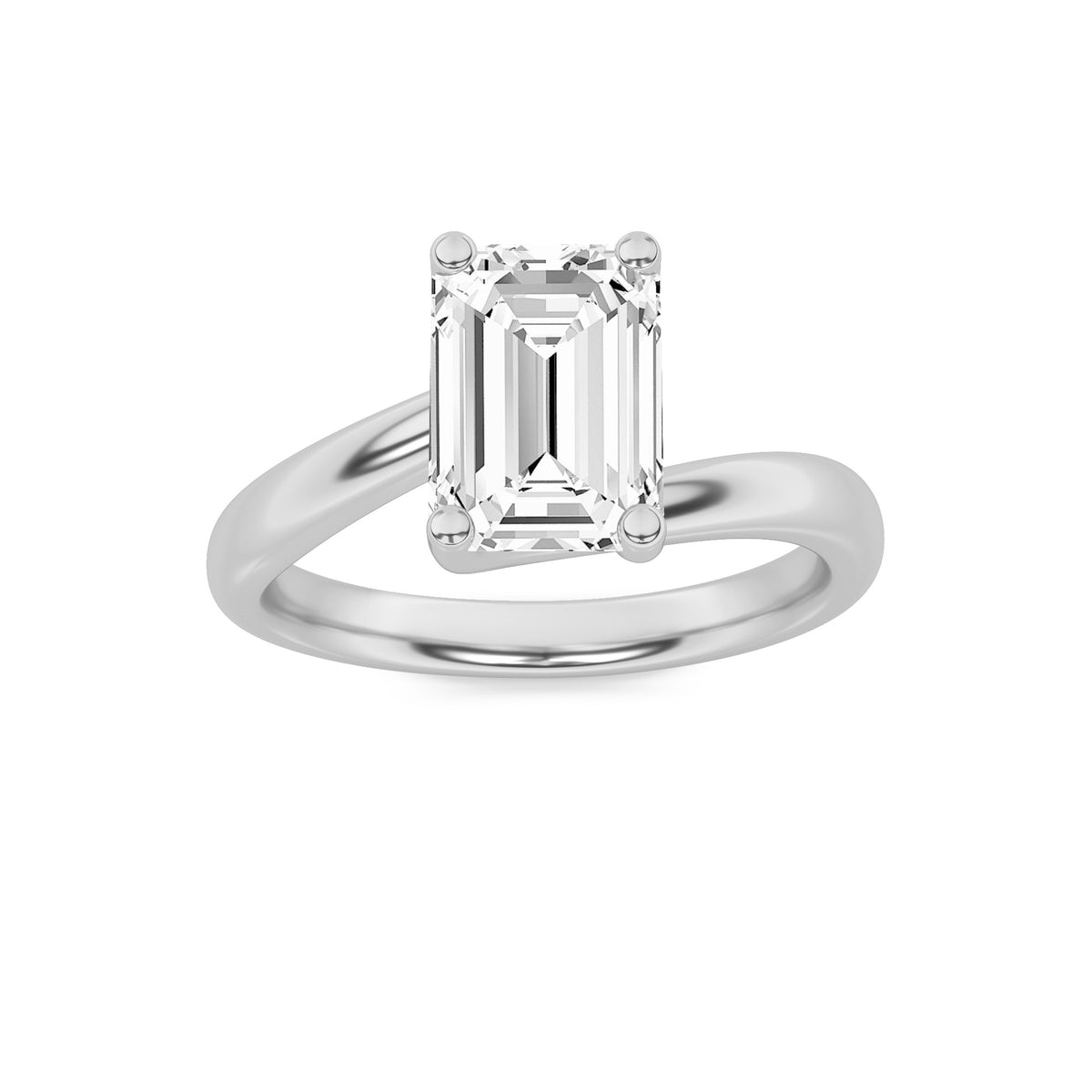 Lab Grown Diamond Bypass Shank Engagement Ring