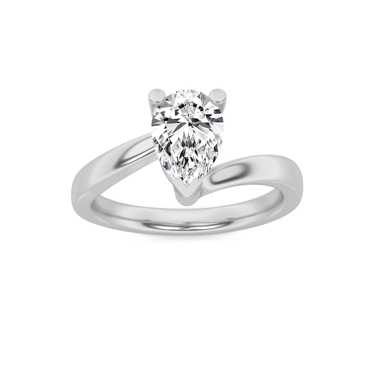 Lab Grown Diamond Bypass Shank Engagement Ring